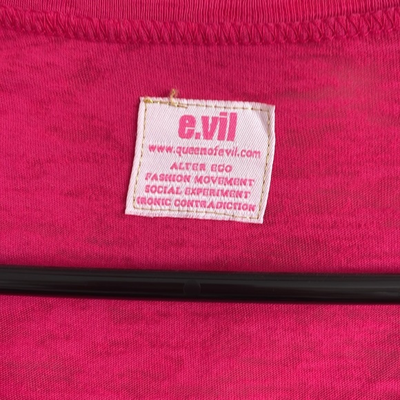 Pink heathered e.vil t-shirt - Picture 5 of 6